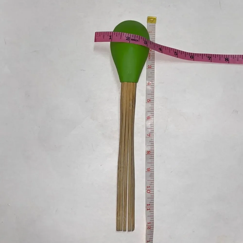 Rare Vibrant Green Spoon with Bamboo Handle